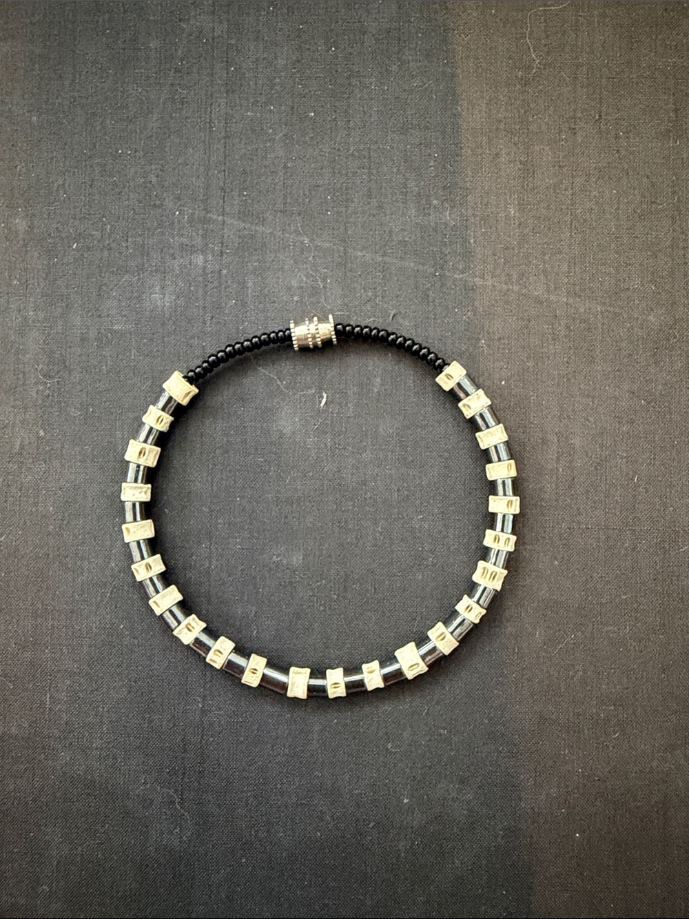 Beaded shark bone bracelet